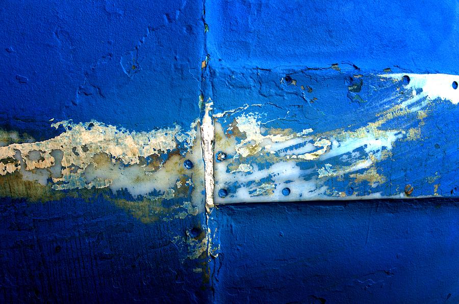Abstract Photograph - Metal in Vivid Blue by Newel Hunter