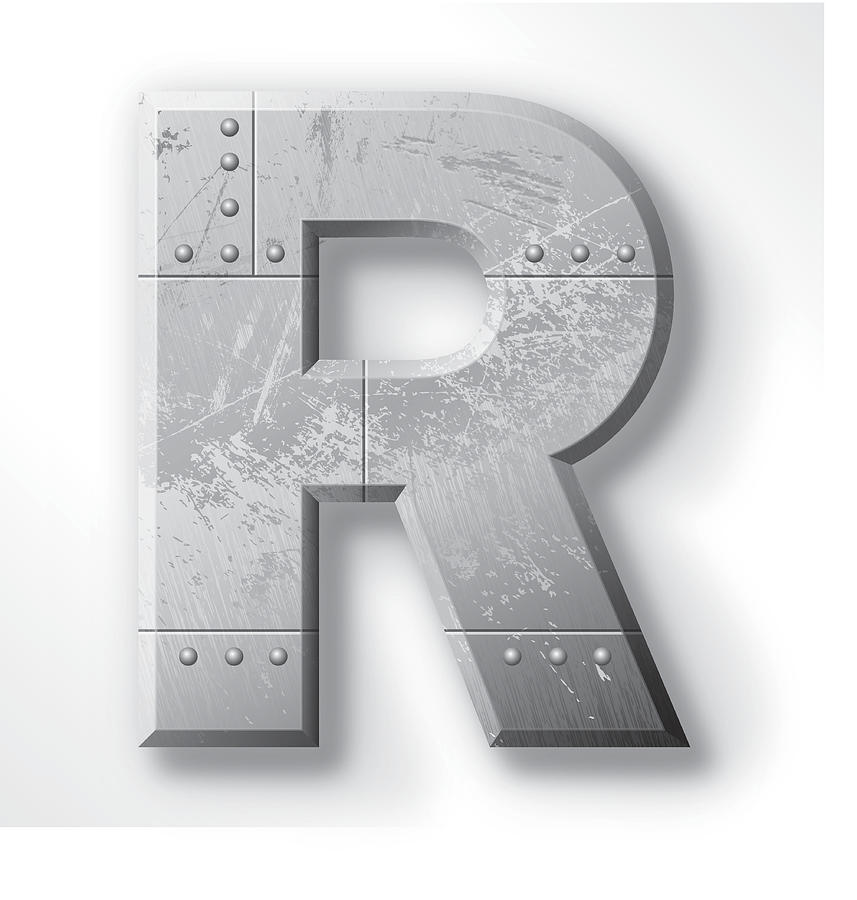 Metal Letter R Drawing by Michael-Merck Metal Letter R Drawing by Michael-Merck