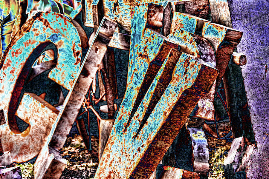 Vintage Photograph - Metal Letters by Audreen Gieger