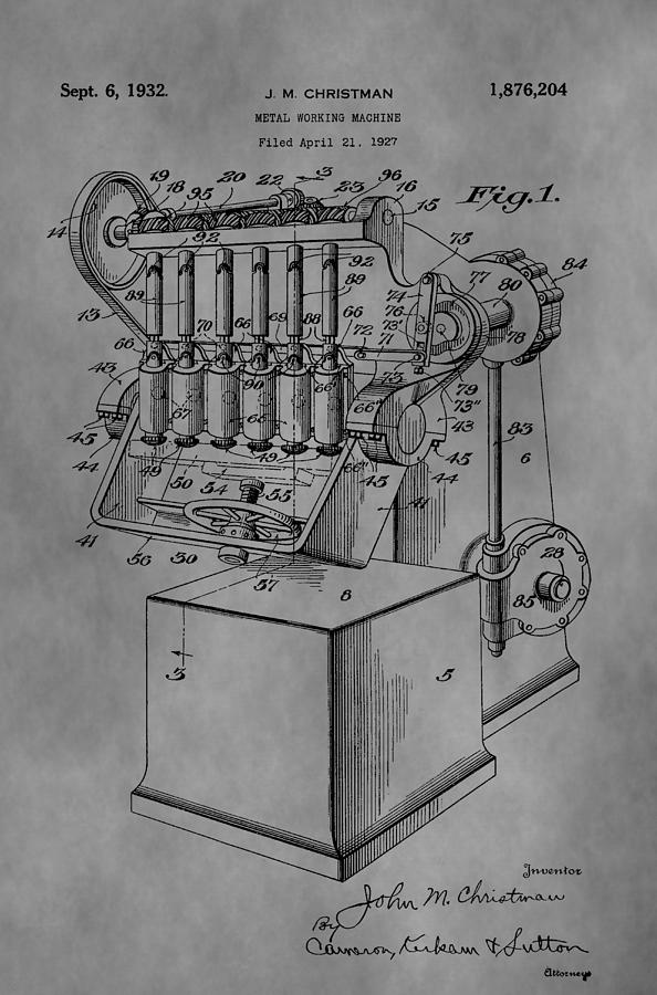 Metal Working Machine Drawing By Dan Sproul