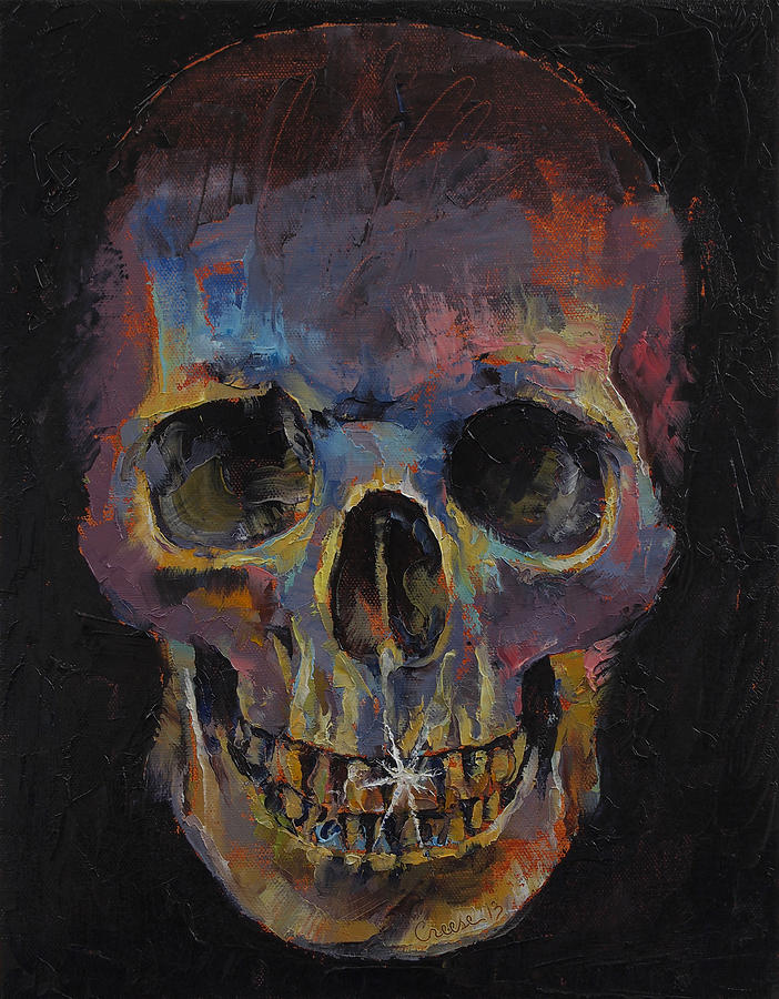 Skull Painting - Skull by Michael Creese