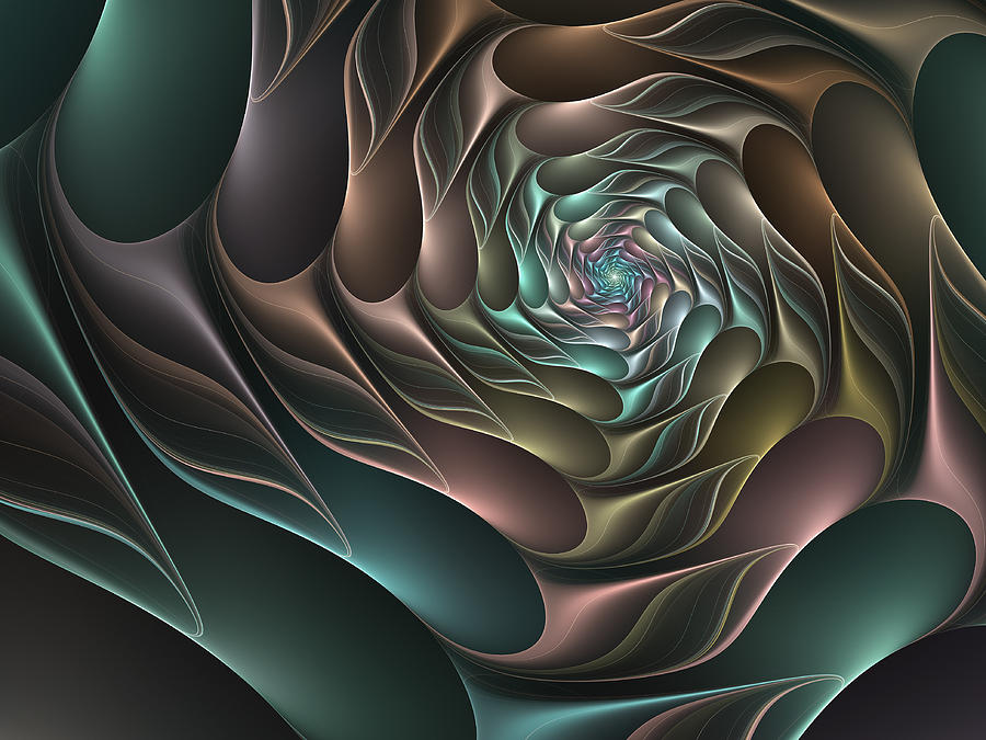 Metallic Spiral 2 Fractal Digital Art by Gabiw Art