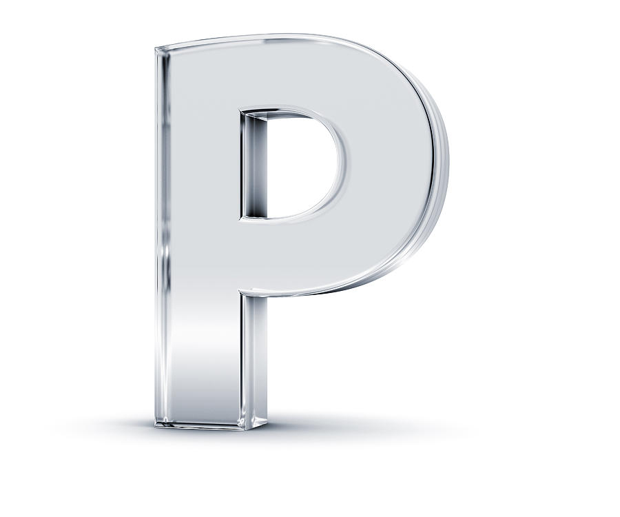 Metallic three dimensional letter P Photograph by Hometowncd