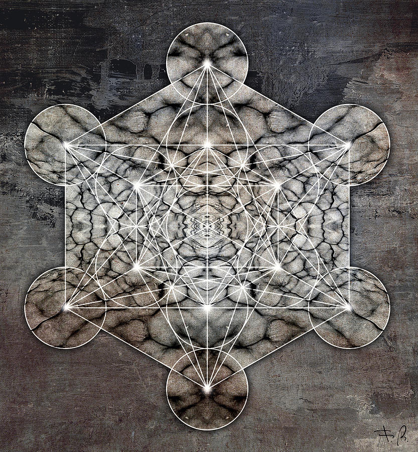 Metatron's Cube rocky Digital Art by Filippo B