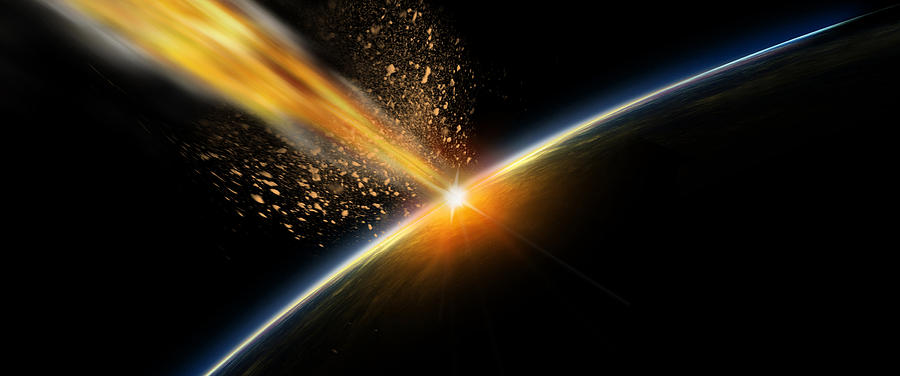 Space Photograph - Meteor Hitting Earth by Panoramic Images