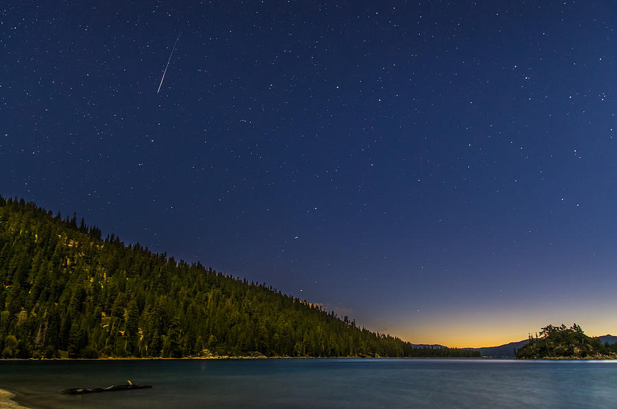 Meteor Over Emerald Bay Photograph by Marc Crumpler
