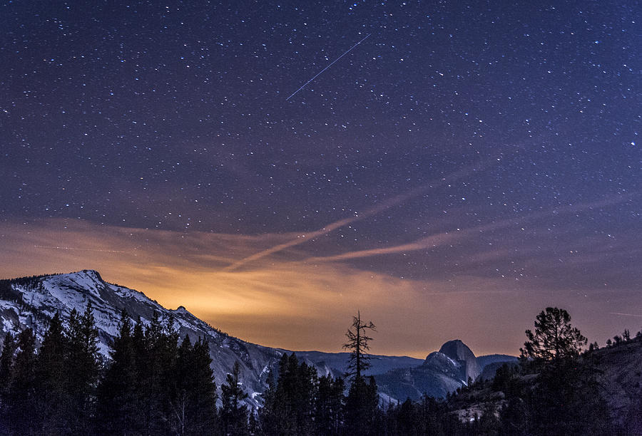 NIght Skies over Half Dome Photograph by Cat Connor