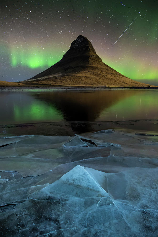 Meteor Over Kirkjufell, Iceland Photograph by David Clapp