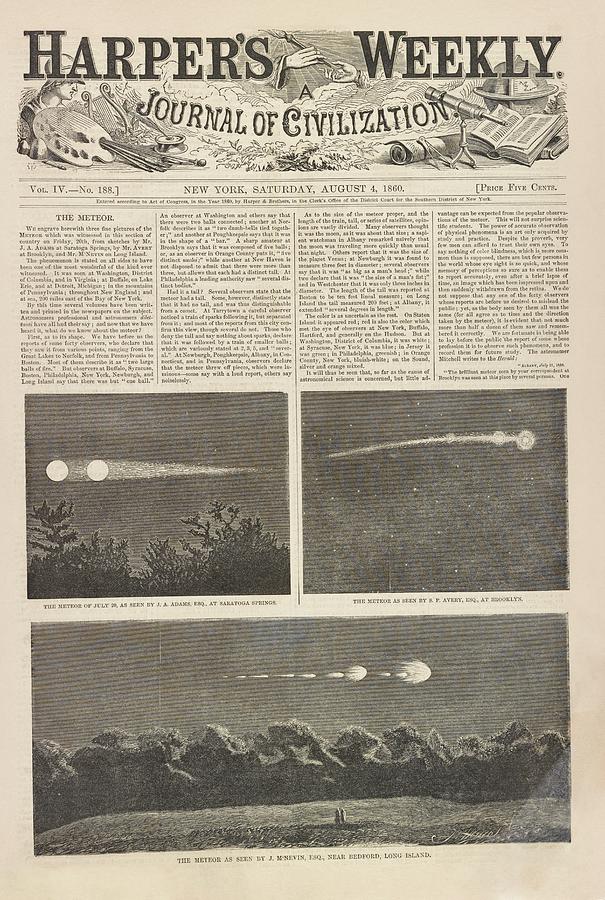 Space Photograph - Meteor Procession Of 20 July 1860 by Library Of Congress