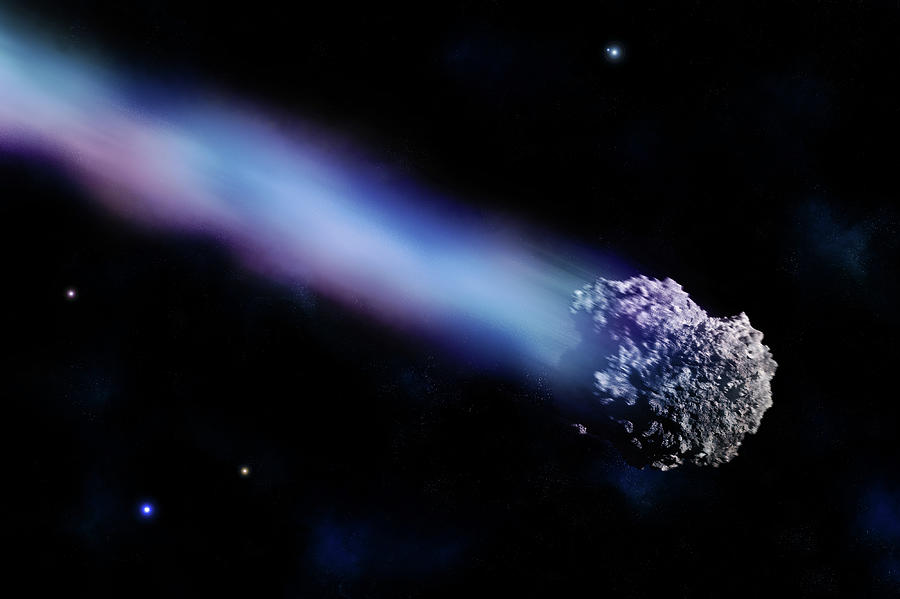 Meteor With Colorful Tail Digital Art by Maciej Frolow