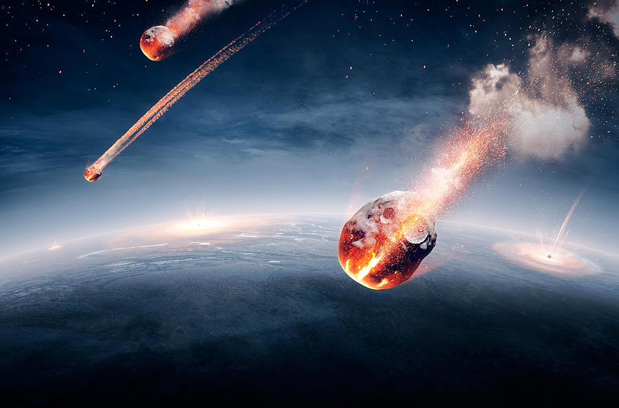 Armageddon Photograph - Meteorites on their way to earth by Johan Swanepoel
