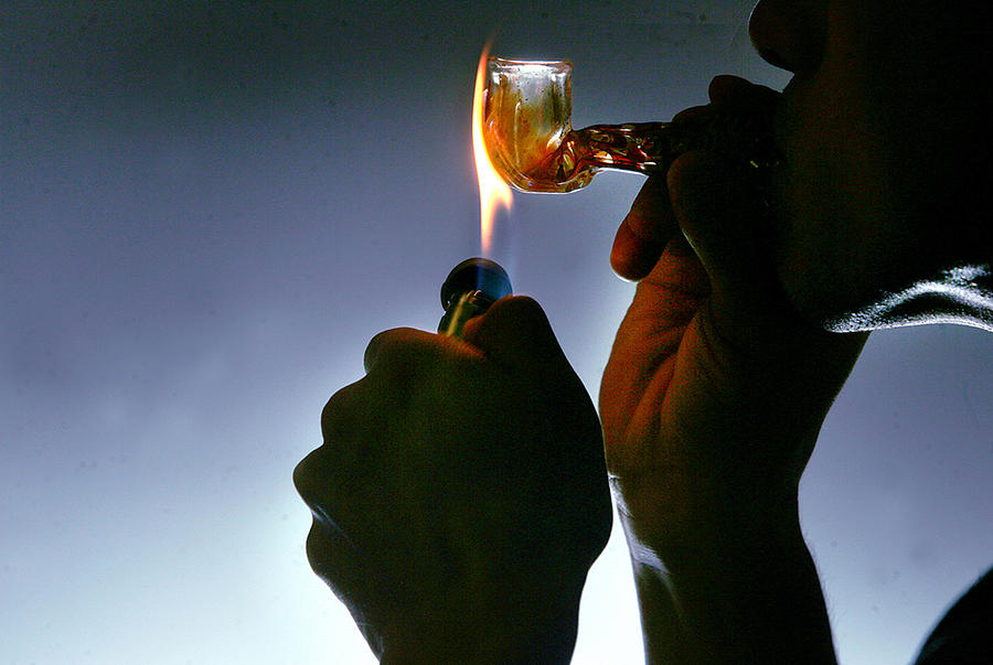 Meth Drug Pipe with lighter Photograph by Apolinar B. Fonseca