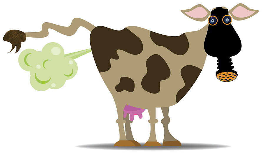 Methane producing cow Drawing by Planet Flem
