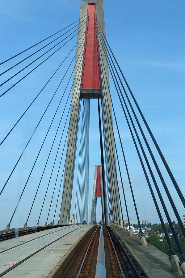 Rail Line Photograph - Metro Track and Bridge by Devinder Sangha