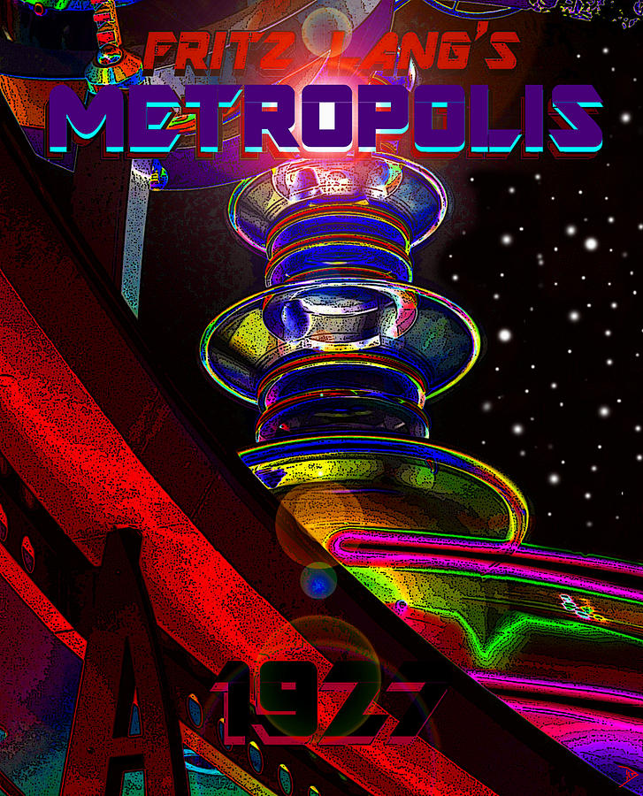 Metropolis 1927 movie poster style B Painting by David Lee Thompson