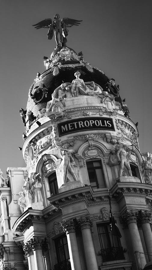 Metropolis Madrid BW Photograph by Joan Carroll