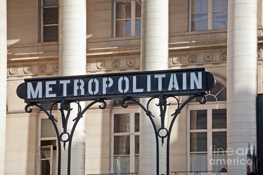 Paris Photograph - Metropolitain sign by Liz Leyden