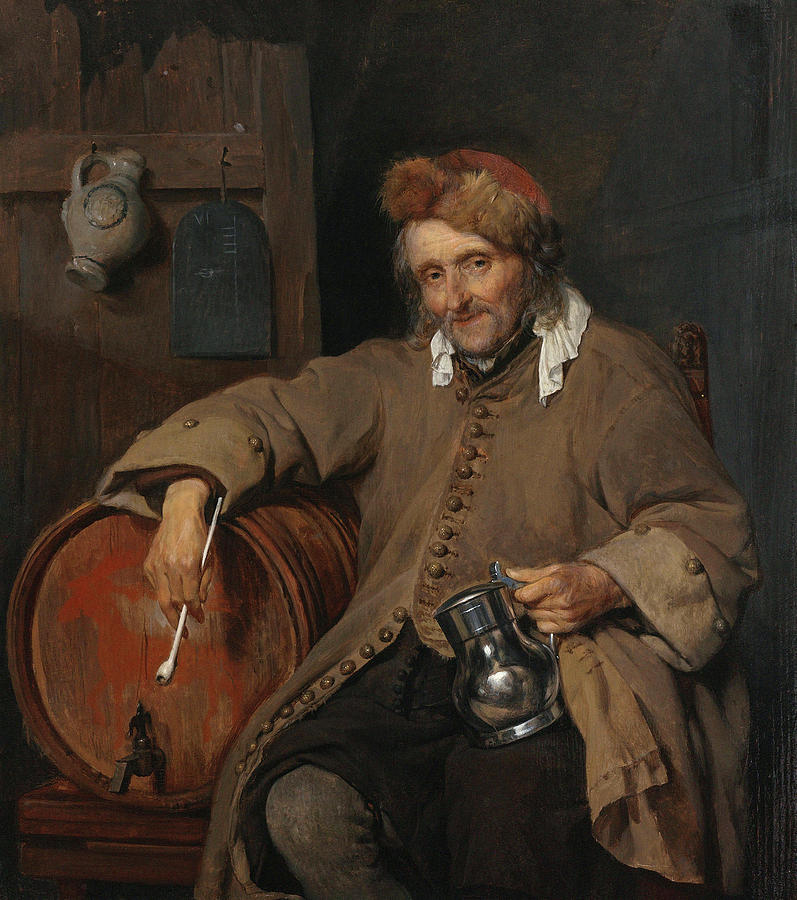 Hat Painting - Metsu The Old Drinker, C1650 by Granger
