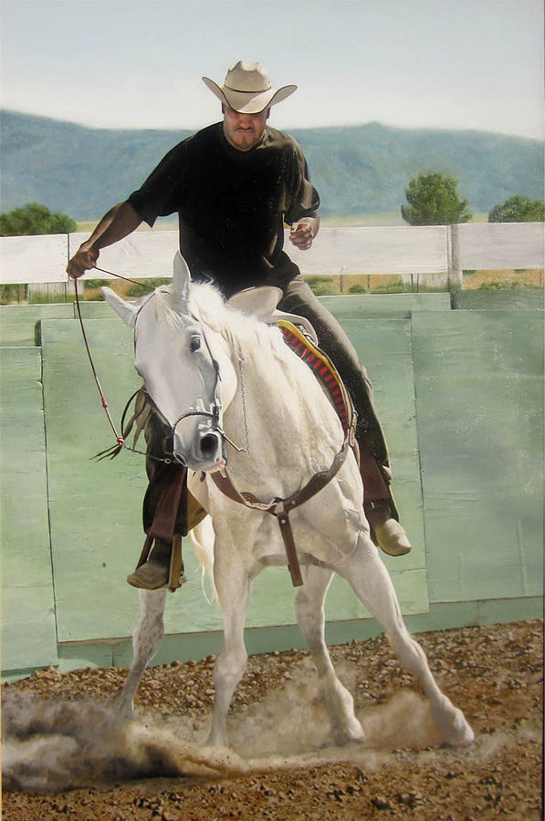 Horse Painting - Mexican American Cowboy by Art Carrillo