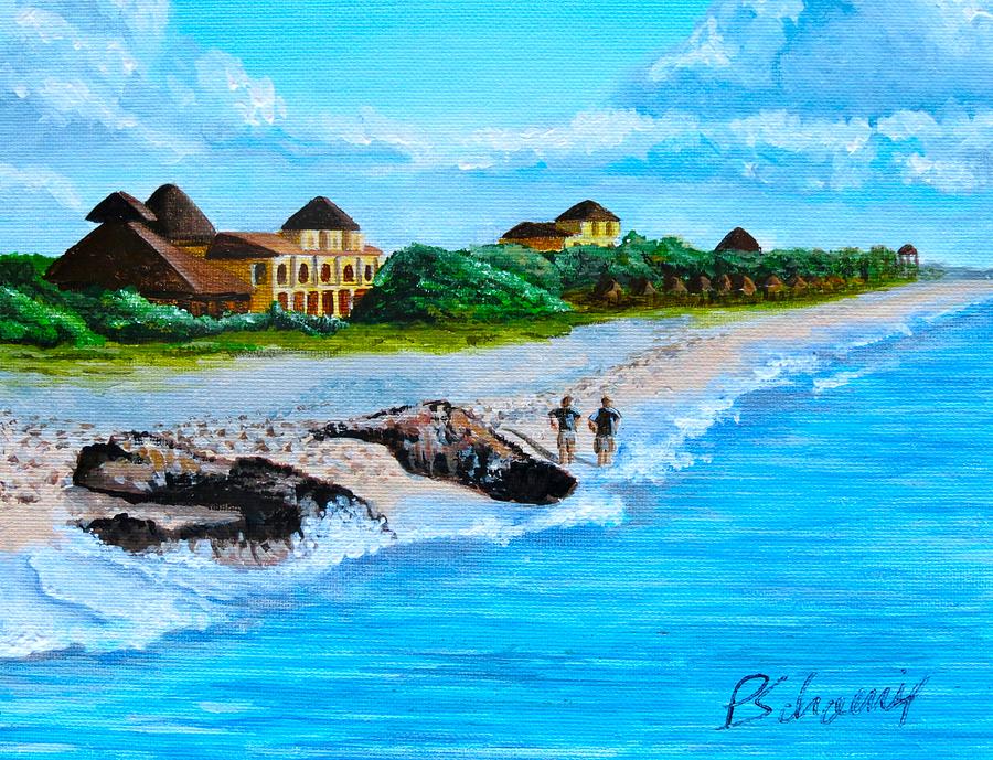 Nature Painting - Mexican Beach by Paul Schoenig
