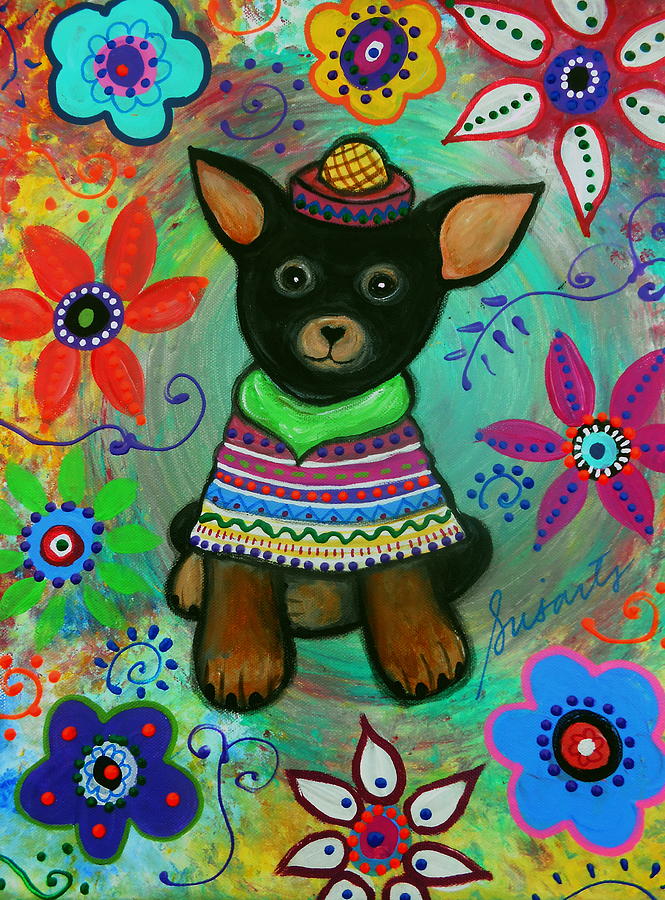 Mexican Chihuahua El Perrito Painting by Pristine Cartera Turkus