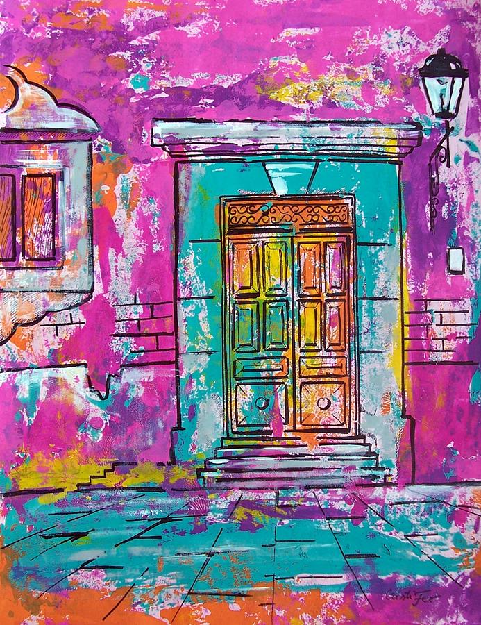 Mexican Door In Merida Painting