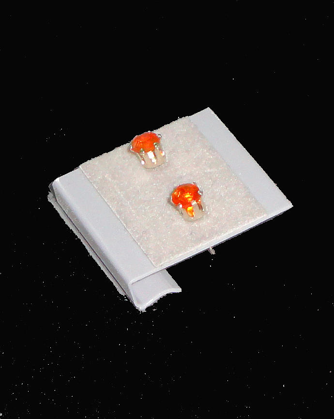 Fire Jewelry - Mexican Fire Opal Studs by Robin Copper