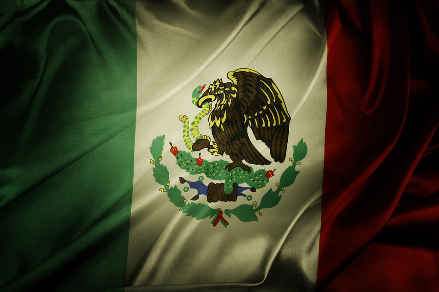 Abstract Photograph - Mexican flag by Les Cunliffe