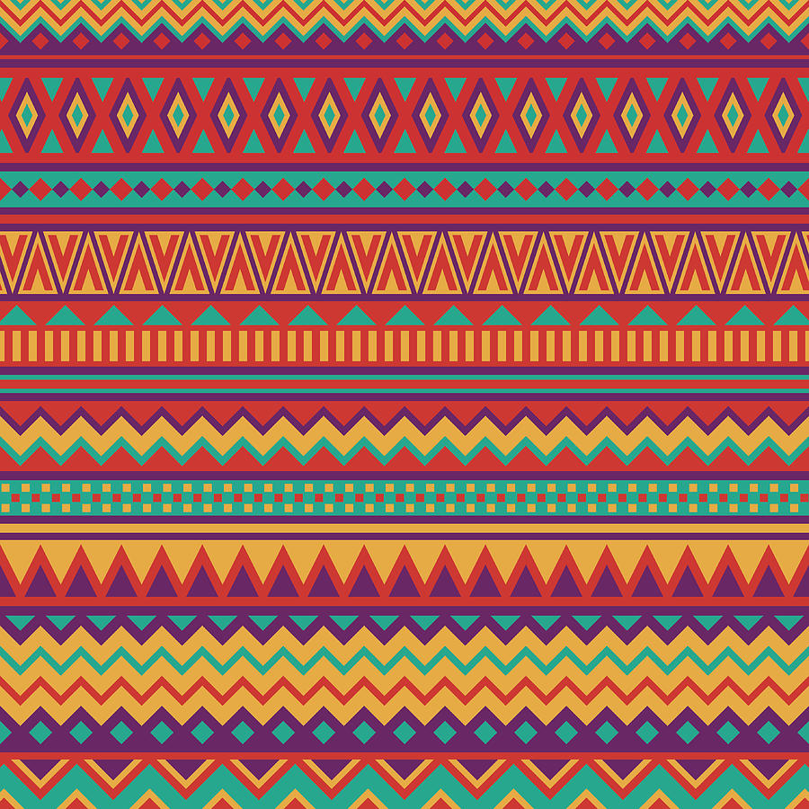 Mexican Folk Art Patterns Drawing by Exxorian