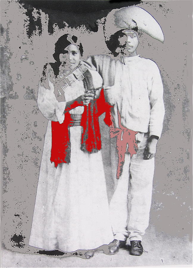 Mexican revolutionary  couple in photo studio no known location  c.1914-2014 Photograph by David Lee Guss