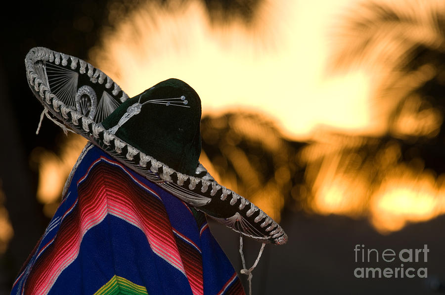 Mexican Sombrero And Serape Still Life Photograph by Ron Sanford