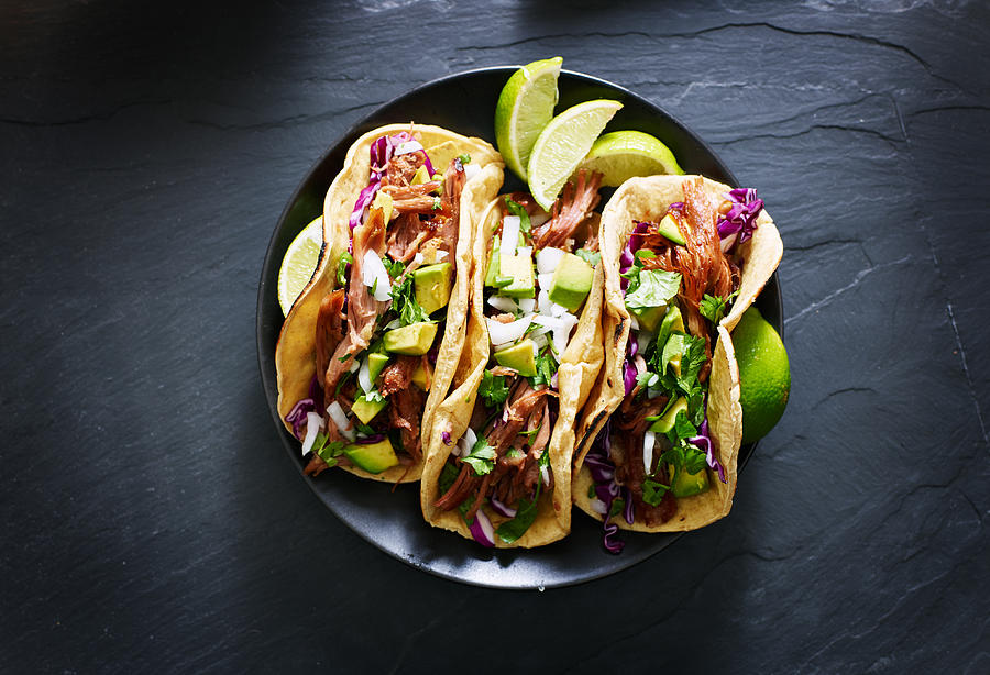 Mexican Street Tacos Flat Lay Composition Photograph by Rez-art