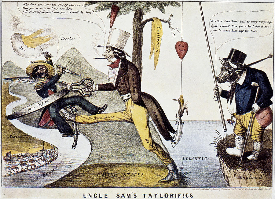 Mexican War Cartoon, 1846 Painting by Granger - Fine Art America