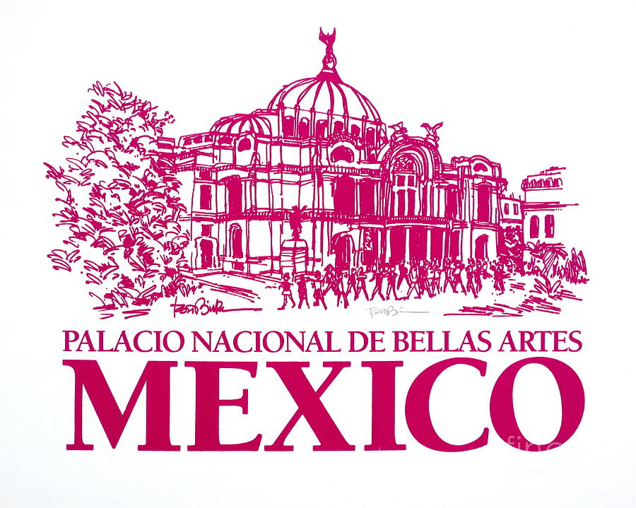 Architecture. Mexico City Palacio Nacional De Bellas Artes Drawing by Robert Birkenes