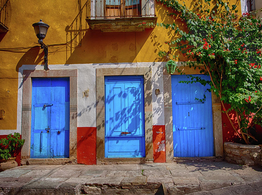 Abstract Photograph - Mexico, Guanajuato, Colorful Doors by Terry Eggers