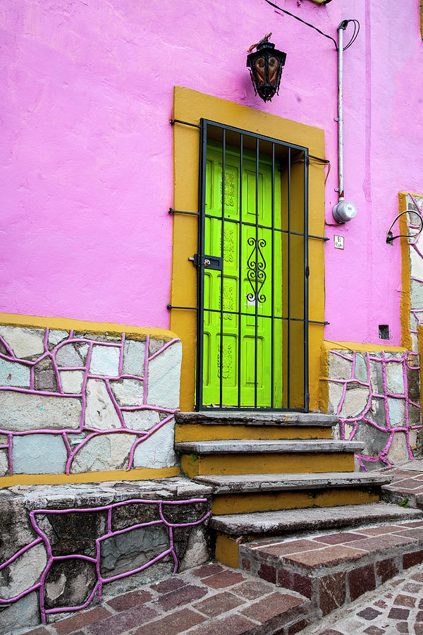 Door Photograph - Mexico, Guanajuato, House In Guanajuato by Hollice Looney