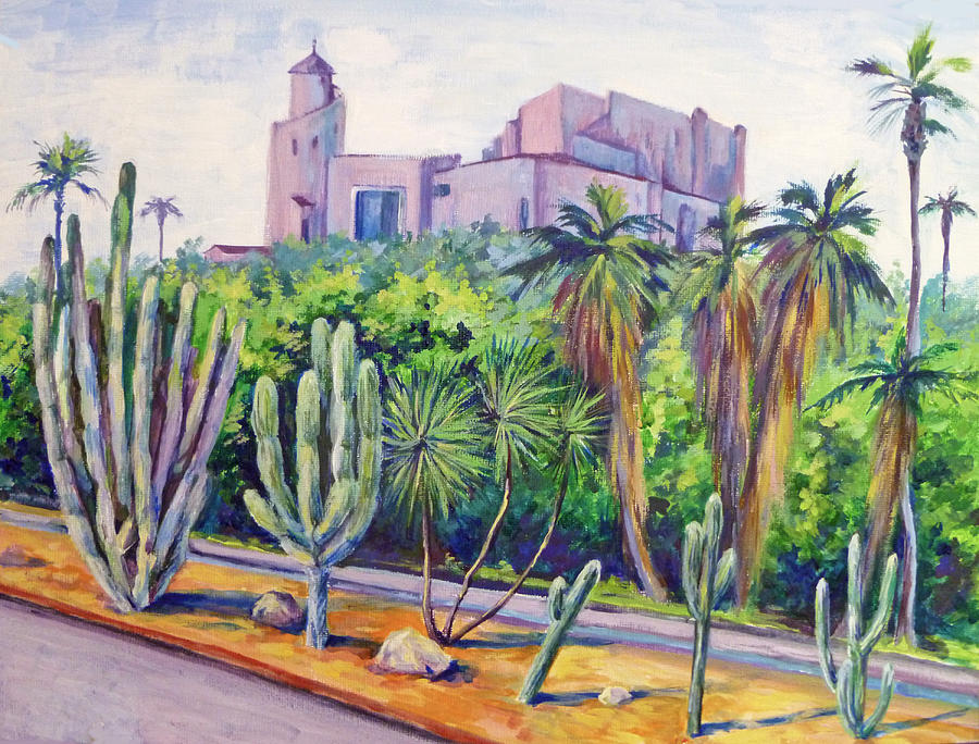 Mexico.Landscape with cactuses Painting by Svetlana Nassyrov