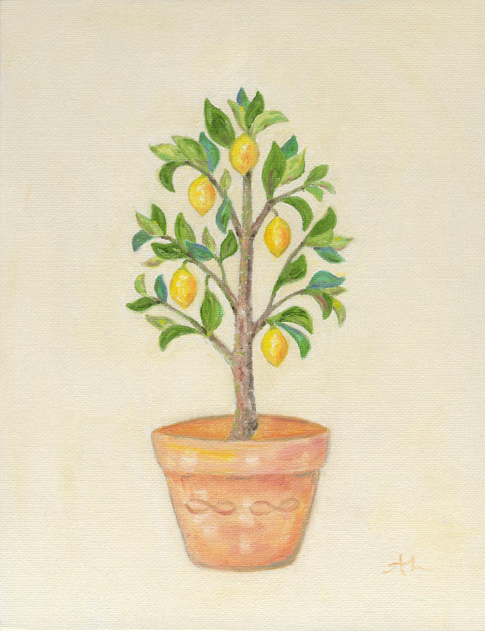 Meyer Lemon Tree Painting by Annamarie Lombardo - Pixels