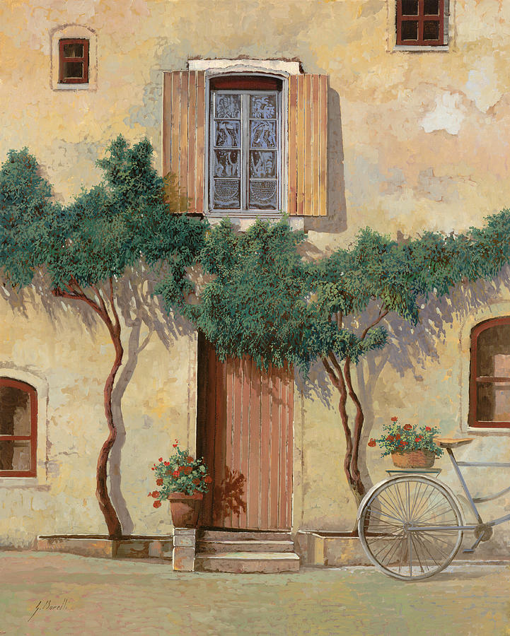 Bike Painting - Mezza Bicicletta  Rimasta Sul Muro by Guido Borelli