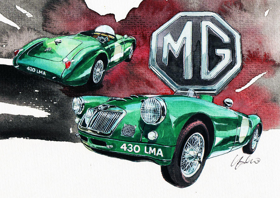 MGA Le Mans Painting by Yoshiharu Miyakawa