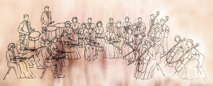 MHS Orchestra Drawing by Lynellen Nielsen