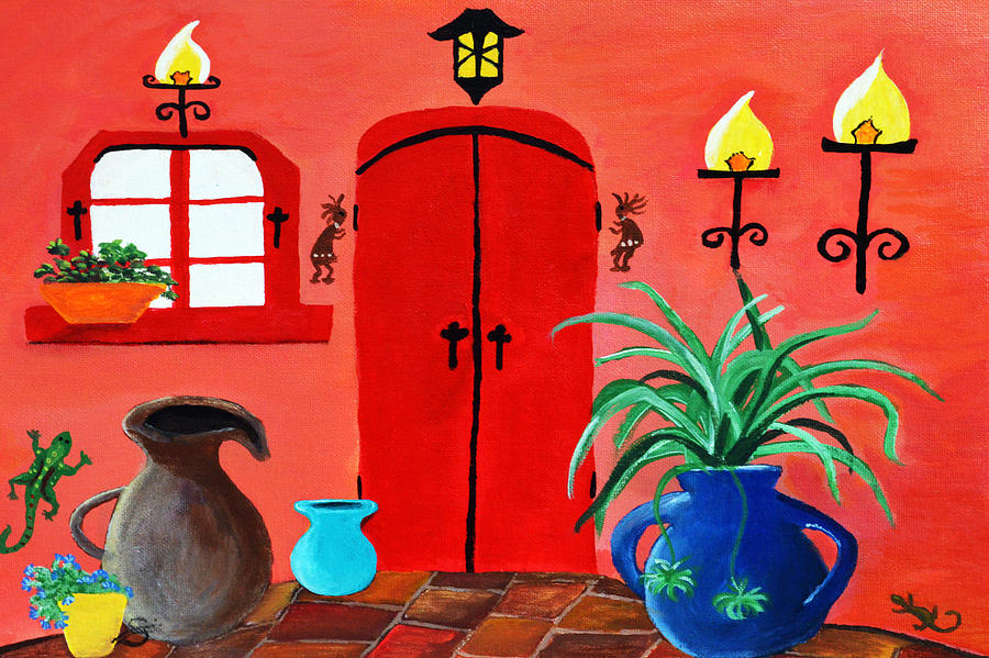 Lamp Painting - Mi Casa by Sherry Allen