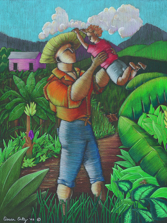 Landscape Painting - Mi futuro y mi tierra by Oscar Ortiz