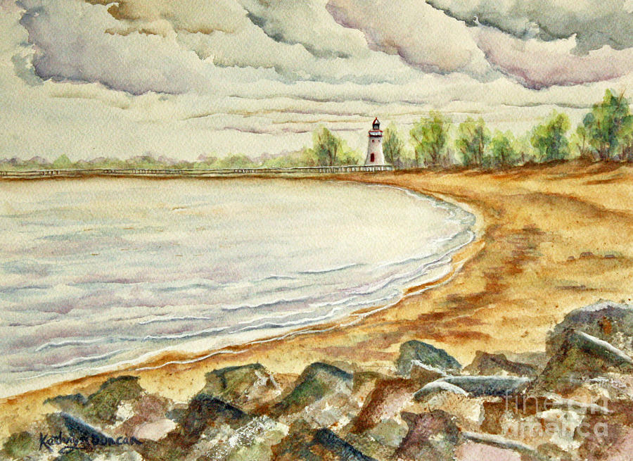 MI UP Lighthouse Painting by Kathryn Duncan