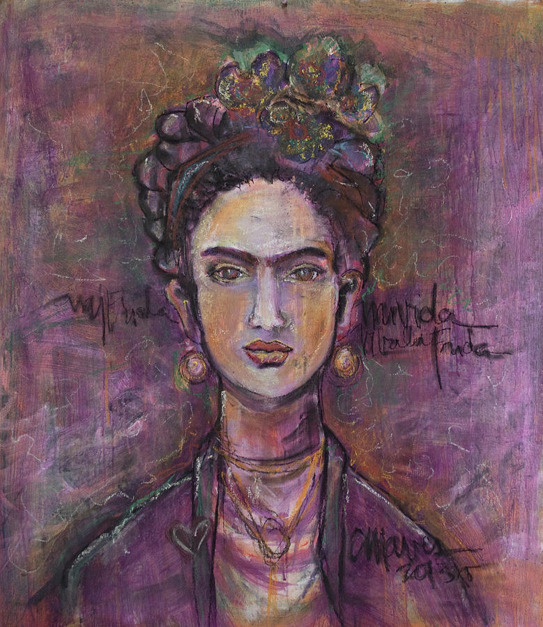 Portrait Painting - Mi Vida Mi Frida by Laurie Maves ART