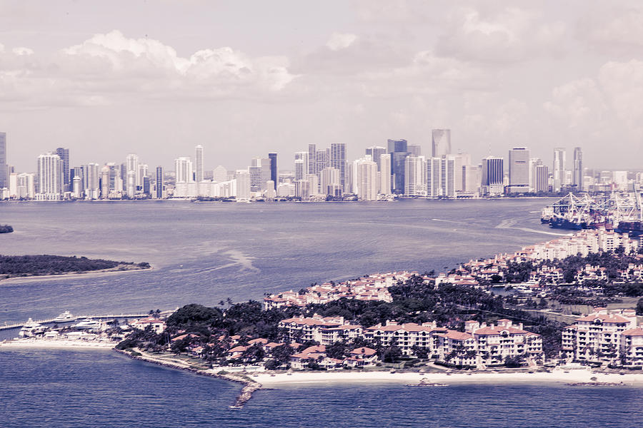 Miami Mixed Media - Miami Aerial by Maria Lankina