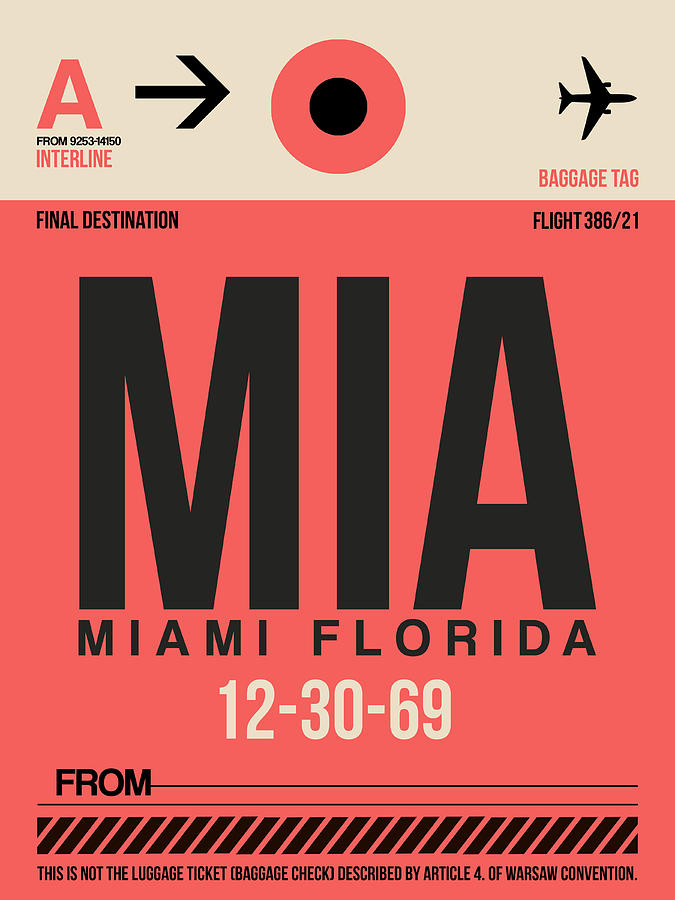 Miami Digital Art - Miami Airport Poster 3 by Naxart Studio