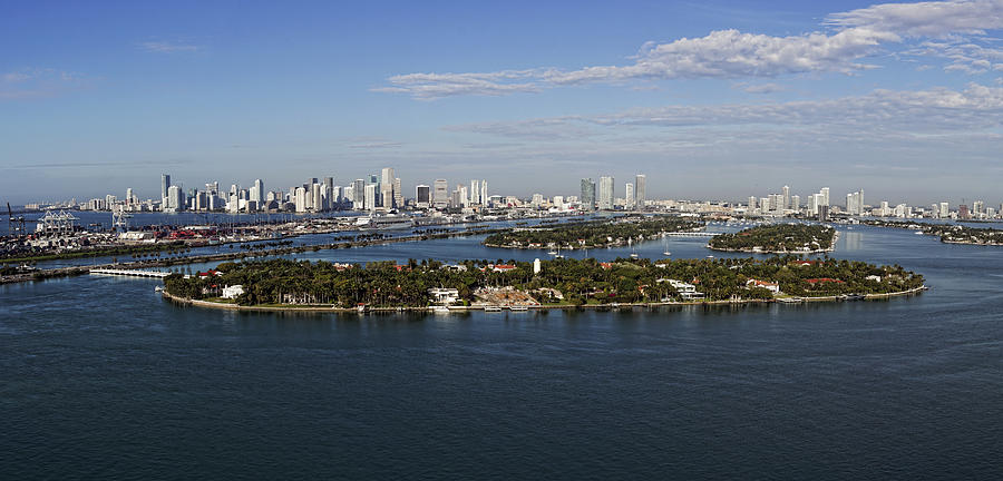 Miami and Star Island Skyline Photograph by Gary Dean Mercer Clark