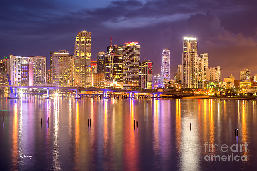 Miami Coming Alive at Dusk Photograph by Rene Triay FineArt Photos