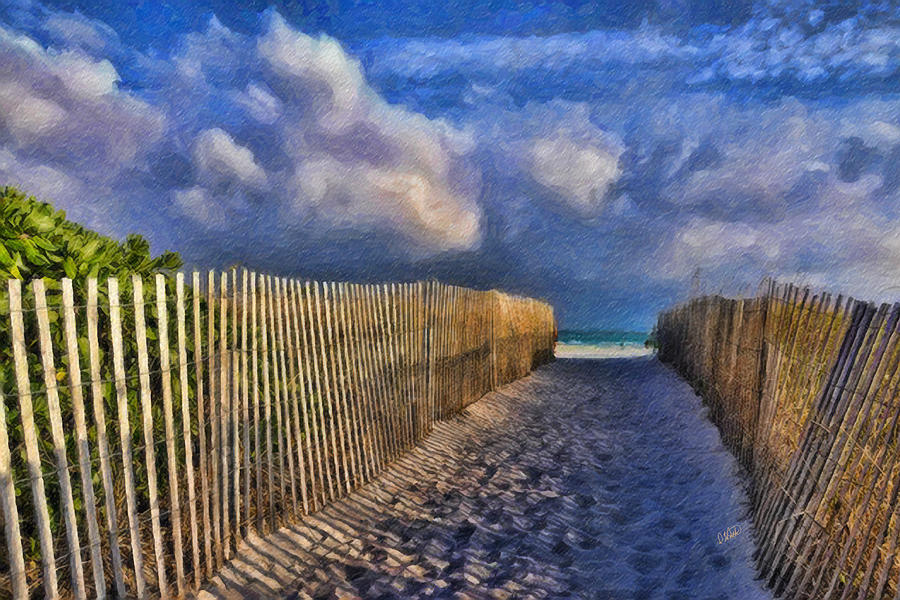 Miami Beach Fence Painting by Dean Wittle